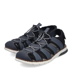 Discount Rieker Meskie Sandaly Trekkingowe W Kolorze Stalowoniebieskim