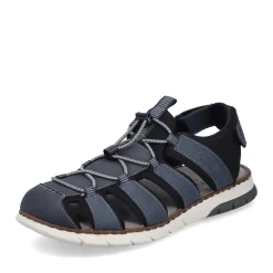 Discount Rieker Meskie Sandaly Trekkingowe W Kolorze Stalowoniebieskim