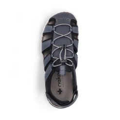 Discount Rieker Meskie Sandaly Trekkingowe W Kolorze Stalowoniebieskim