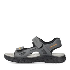 Fashion Rieker Meskie Sandaly Trekkingowe W Kolorze Stalowoszarym