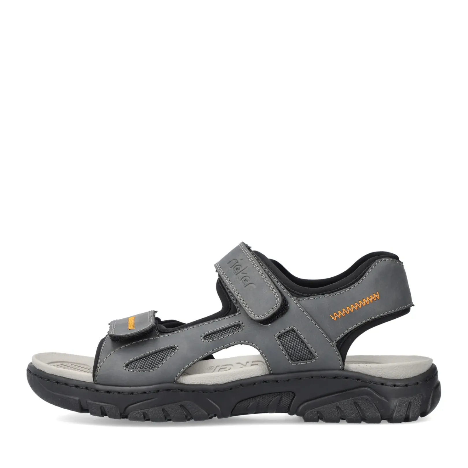 Fashion Rieker Meskie Sandaly Trekkingowe W Kolorze Stalowoszarym