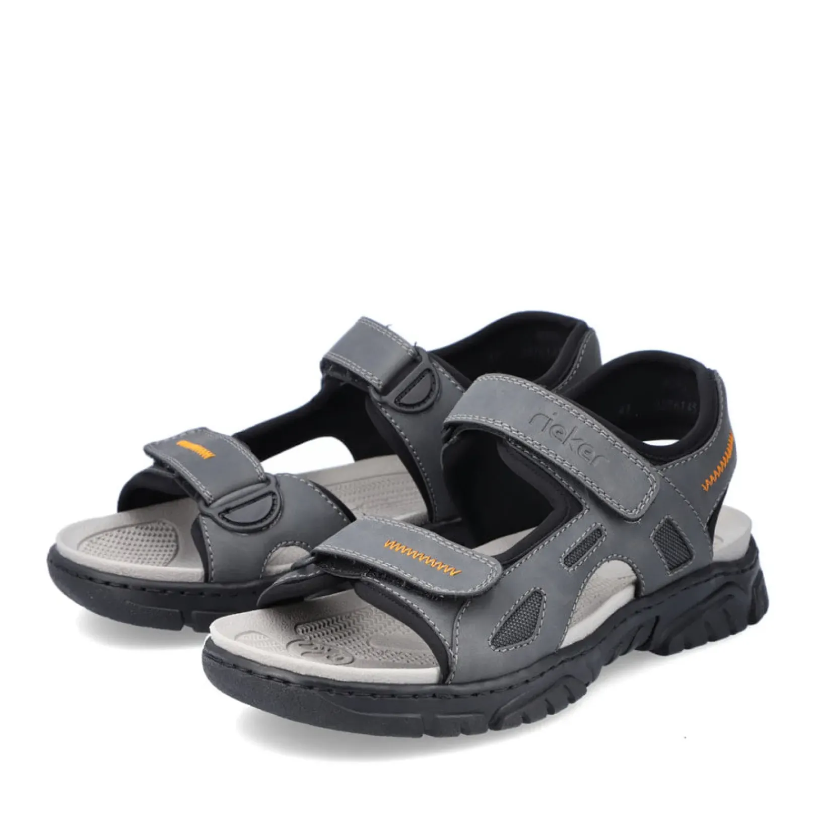 Fashion Rieker Meskie Sandaly Trekkingowe W Kolorze Stalowoszarym