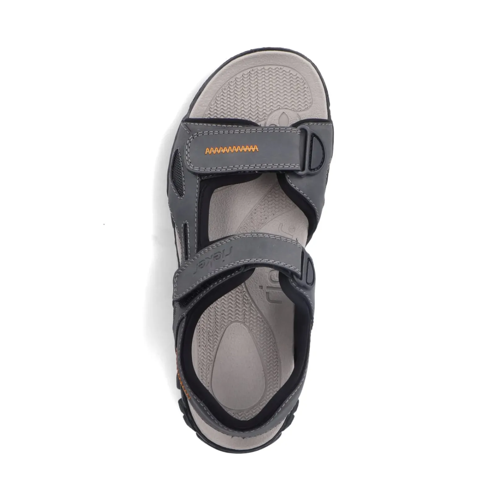 Fashion Rieker Meskie Sandaly Trekkingowe W Kolorze Stalowoszarym