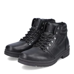 New Rieker Meskie Sznurowane Buty W Kolorze Czarnym, Blyszczacym