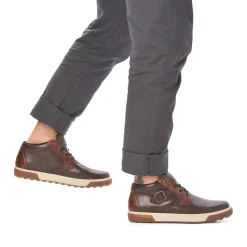 Discount Rieker Meskie Sznurowane Buty W Kolorze Kawowo-Brazowym