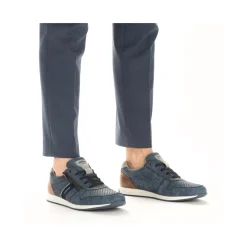 Discount Rieker Meskie Sznurowane Buty W Kolorze Blekitnym