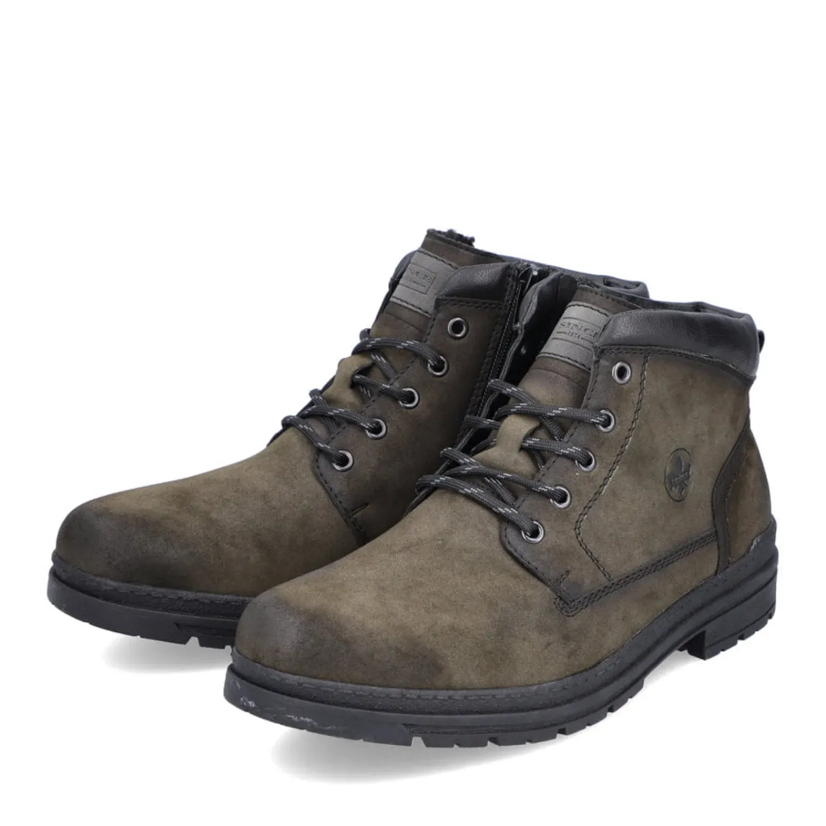 Fashion Rieker Meskie Sznurowane Buty W Kolorze Zieleni Khaki