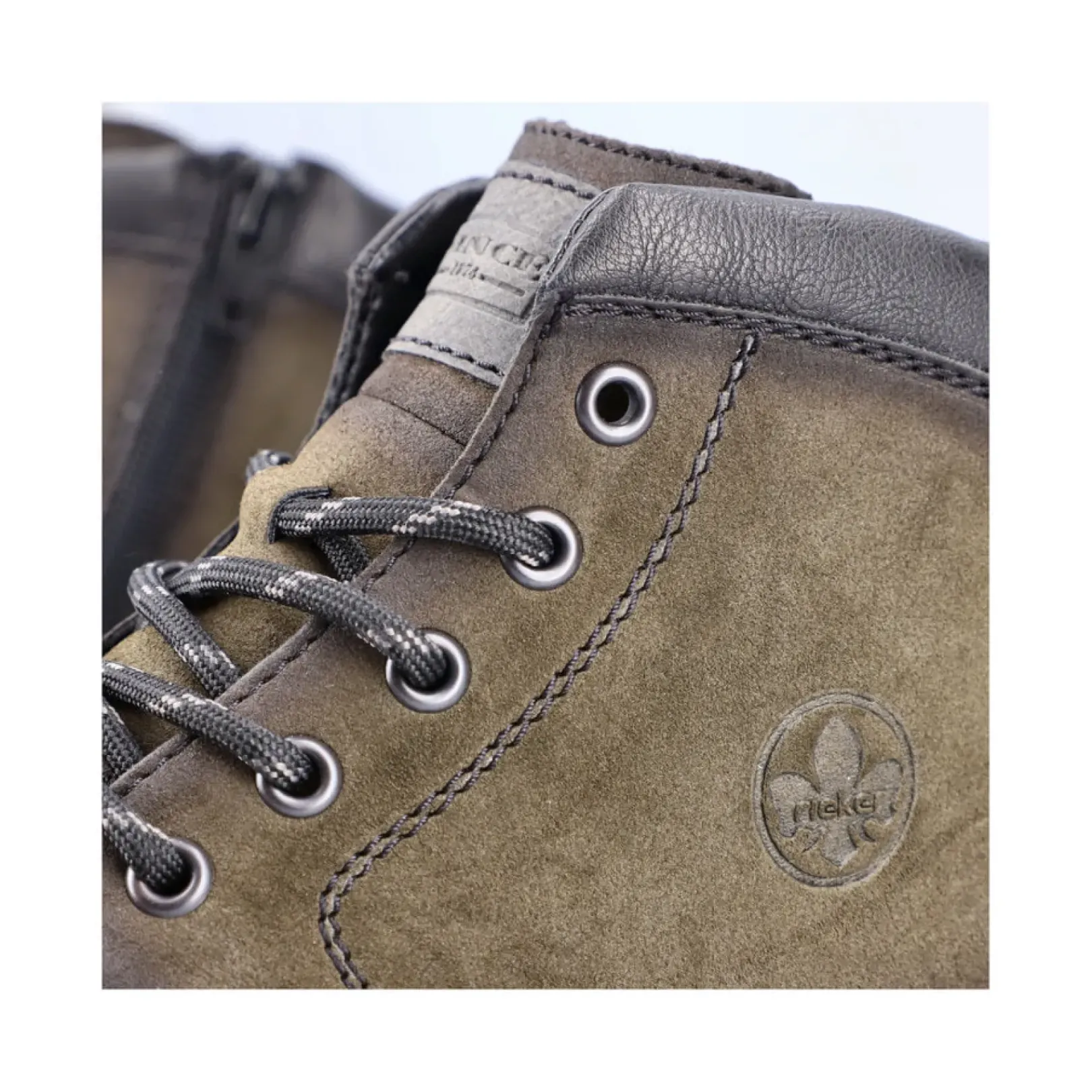 Fashion Rieker Meskie Sznurowane Buty W Kolorze Zieleni Khaki