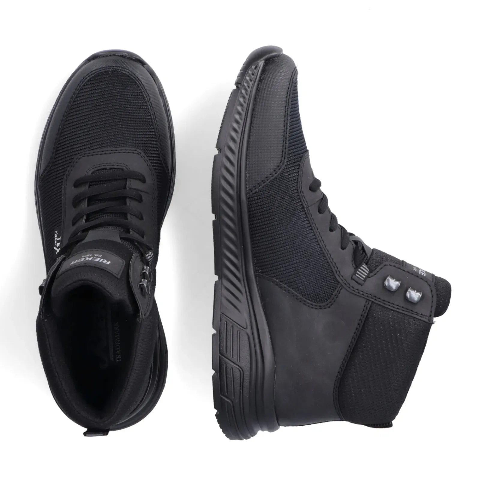 Discount Rieker Meskie Sznurowane Buty W Kolorze Asfaltowo-Czarnym