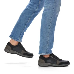 Online Rieker Meskie Sznurowane Buty W Kolorze Asfaltowo-Czarnym