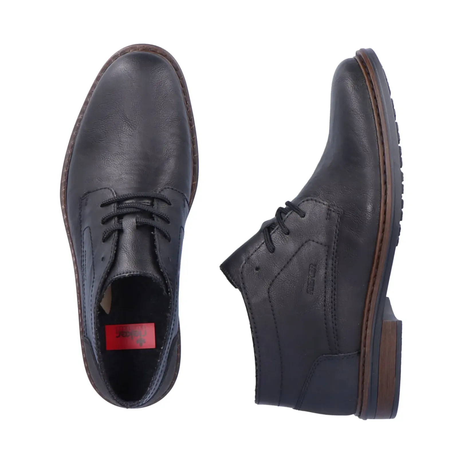 Online Rieker Meskie Sznurowane Buty W Kolorze Kruczoczarnym