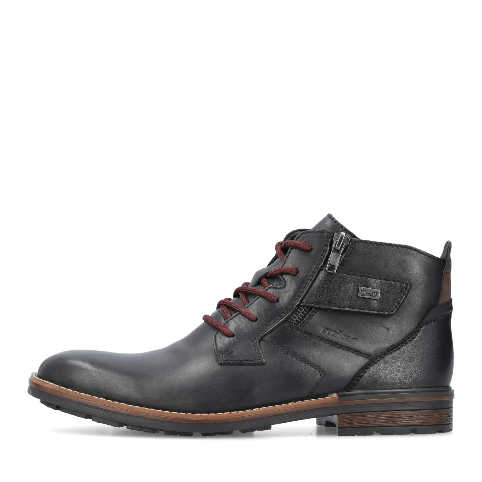 Hot Rieker Meskie Sznurowane Buty W Kolorze Czarnym, Blyszczacym