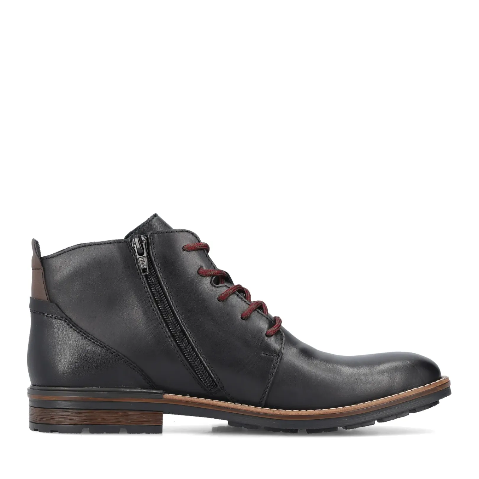 Hot Rieker Meskie Sznurowane Buty W Kolorze Czarnym, Blyszczacym