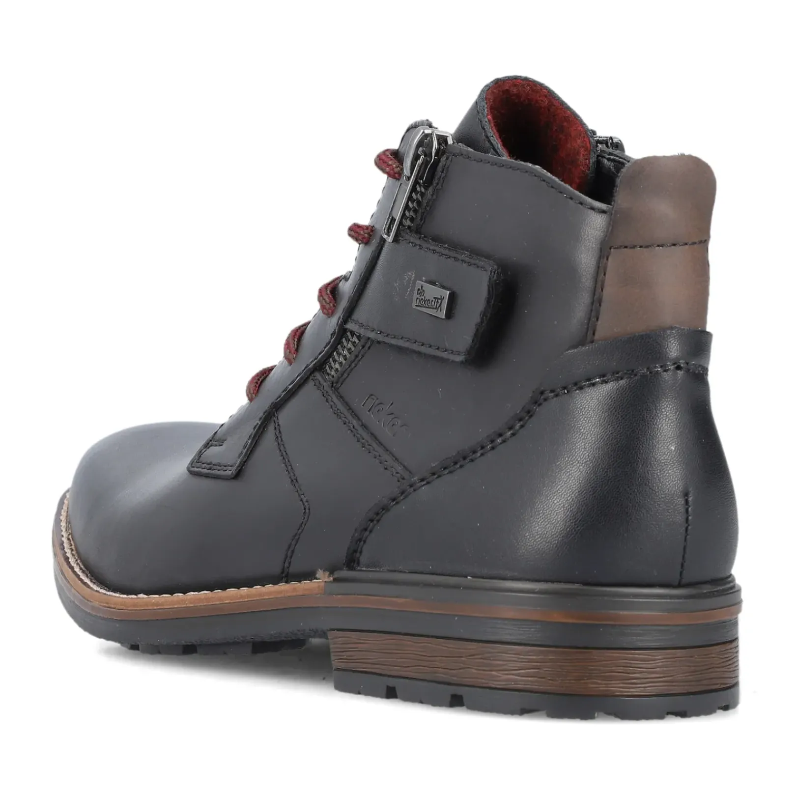 Hot Rieker Meskie Sznurowane Buty W Kolorze Czarnym, Blyszczacym