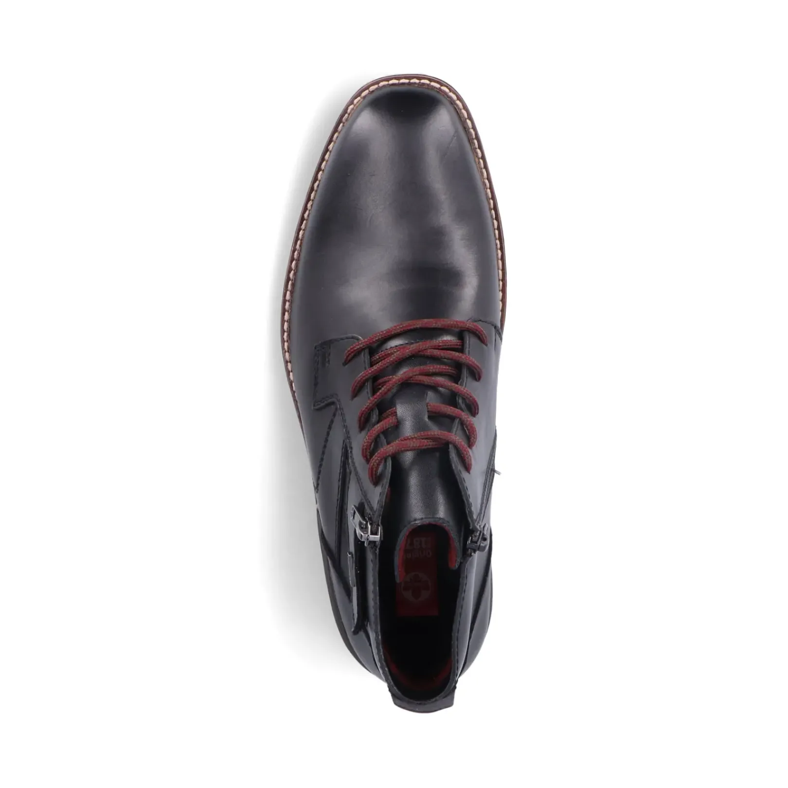 Hot Rieker Meskie Sznurowane Buty W Kolorze Czarnym, Blyszczacym