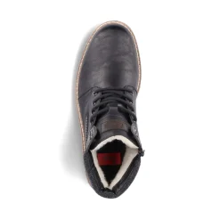 Hot Rieker Meskie Sznurowane Buty , Asfaltowe, Czarne