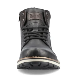 Hot Rieker Meskie Sznurowane Buty , Asfaltowe, Czarne