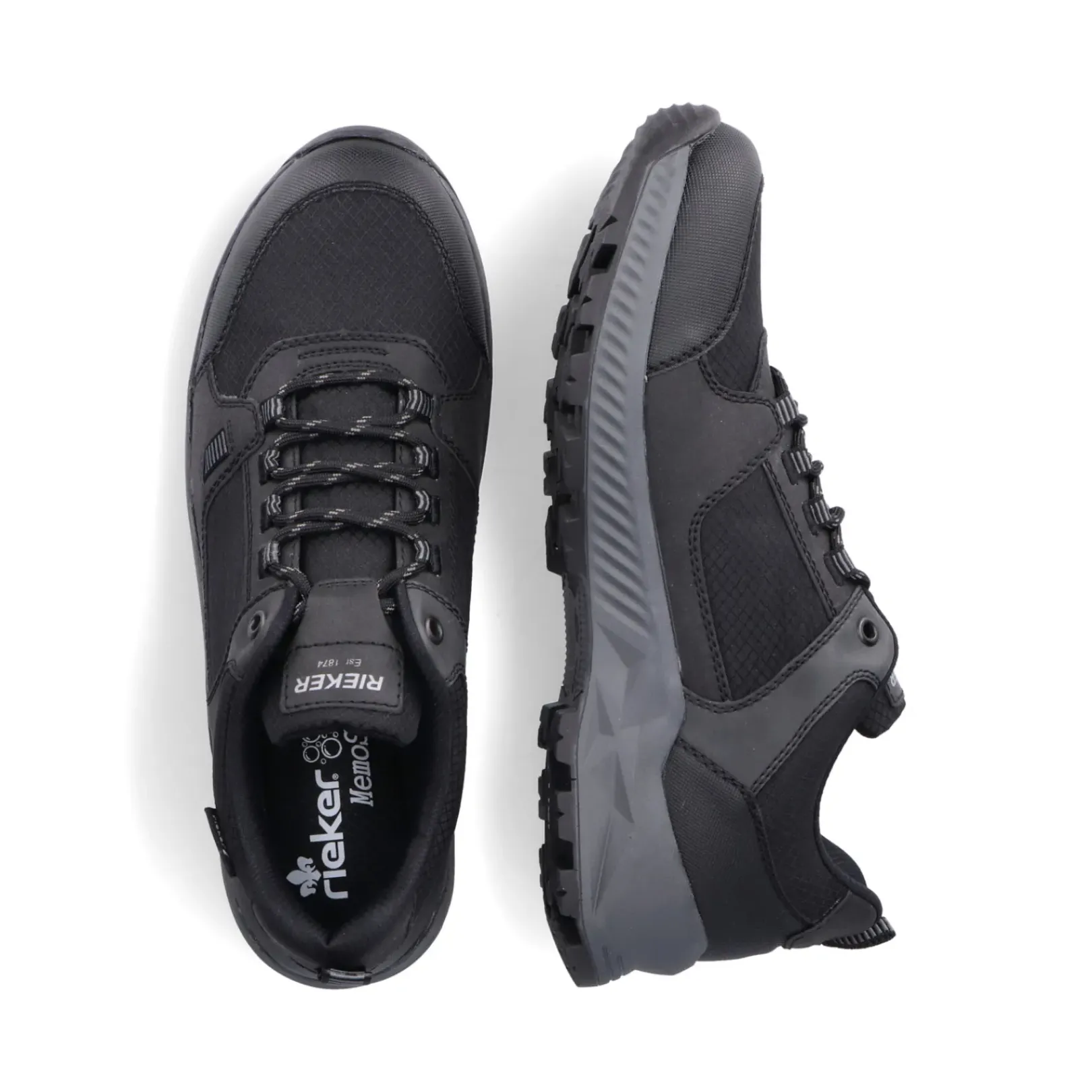 New Rieker Meskie Sznurowane Buty W Kolorze Kruczoczarnym