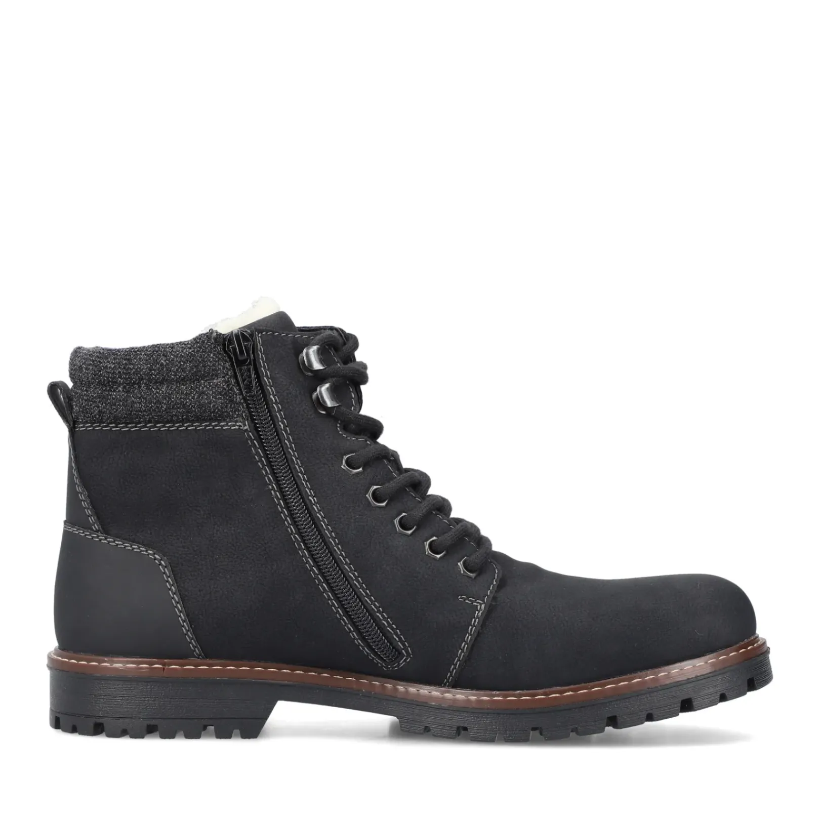 Outlet Rieker Meskie Sznurowane Buty , Asfaltowe, Czarne