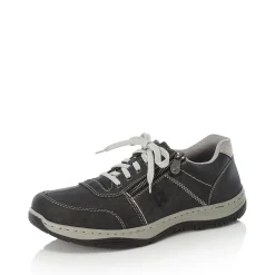 Best Rieker Meskie Sznurowane Buty Stalowo-Szaro-Biale