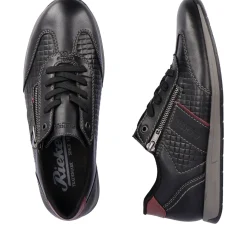 Fashion Rieker Meskie Sznurowane Buty W Kolorze Asfaltowo-Czarnym
