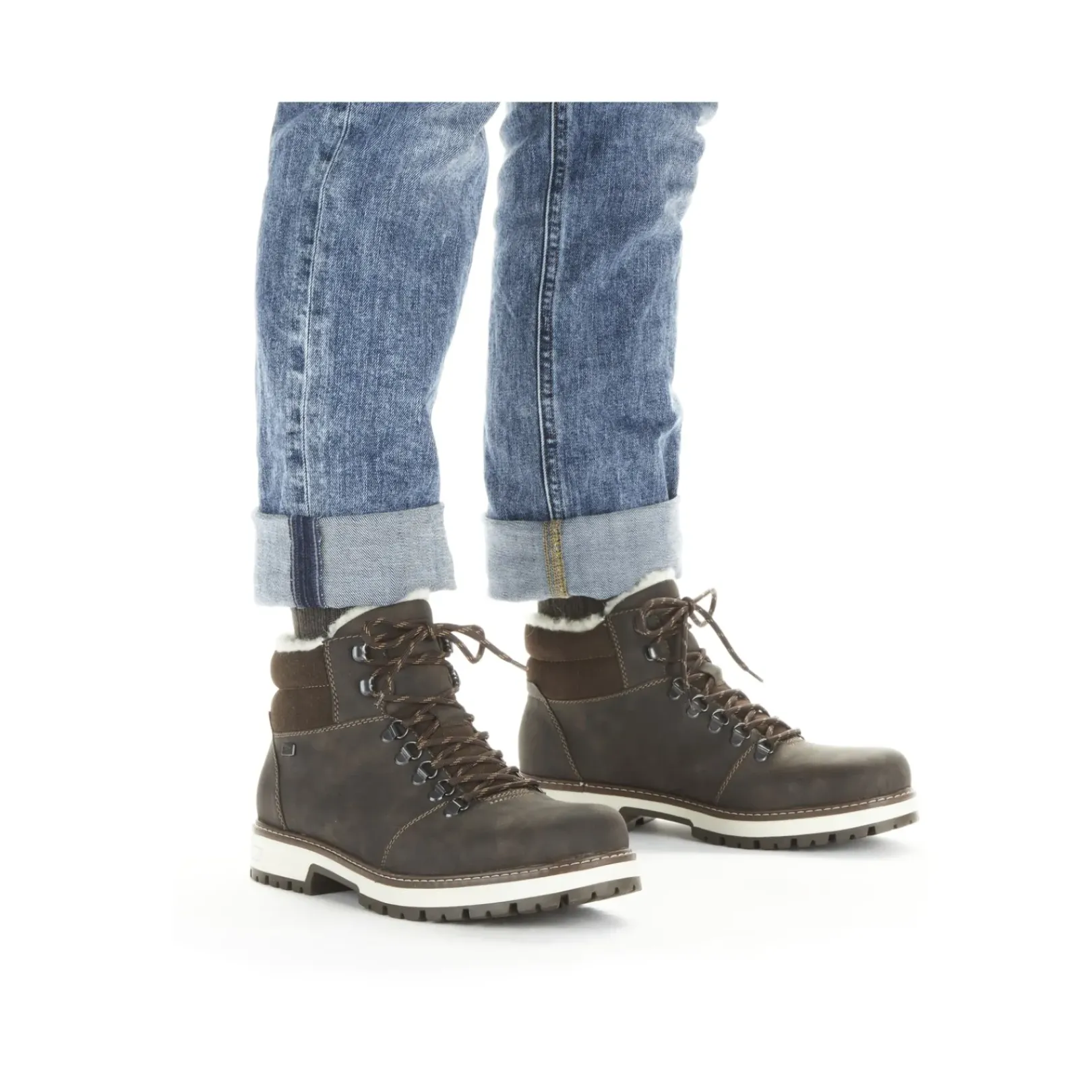Sale Rieker Meskie Sznurowane Buty W Kolorze Kawowo-Brazowym