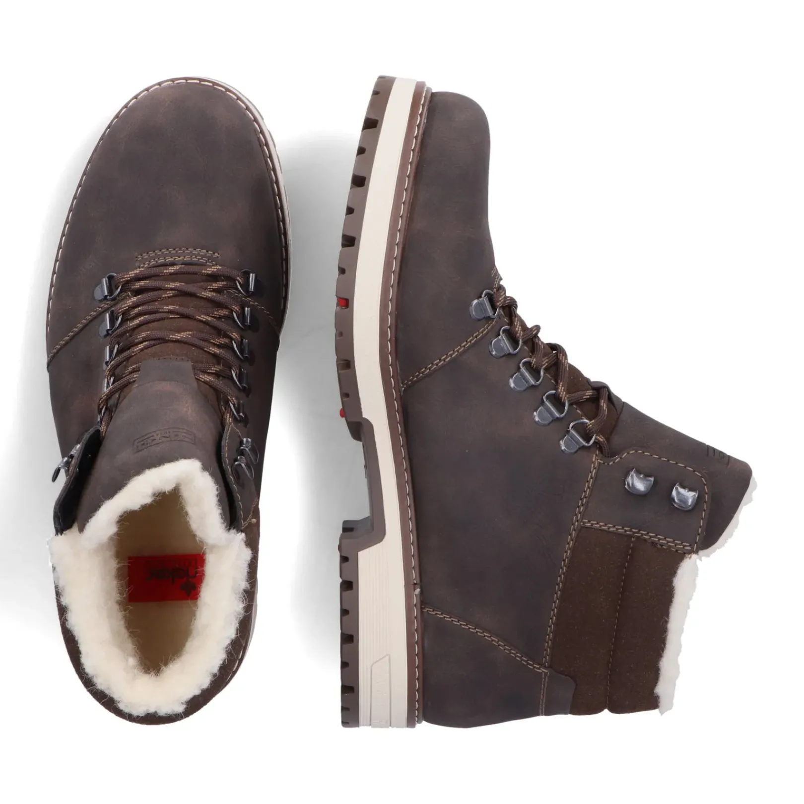 Sale Rieker Meskie Sznurowane Buty W Kolorze Kawowo-Brazowym