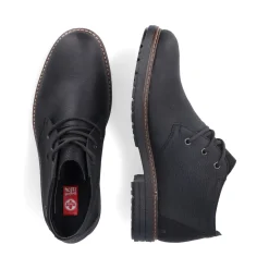 Outlet Rieker Meskie Sznurowane Buty W Kolorze Asfaltowo-Czarnym