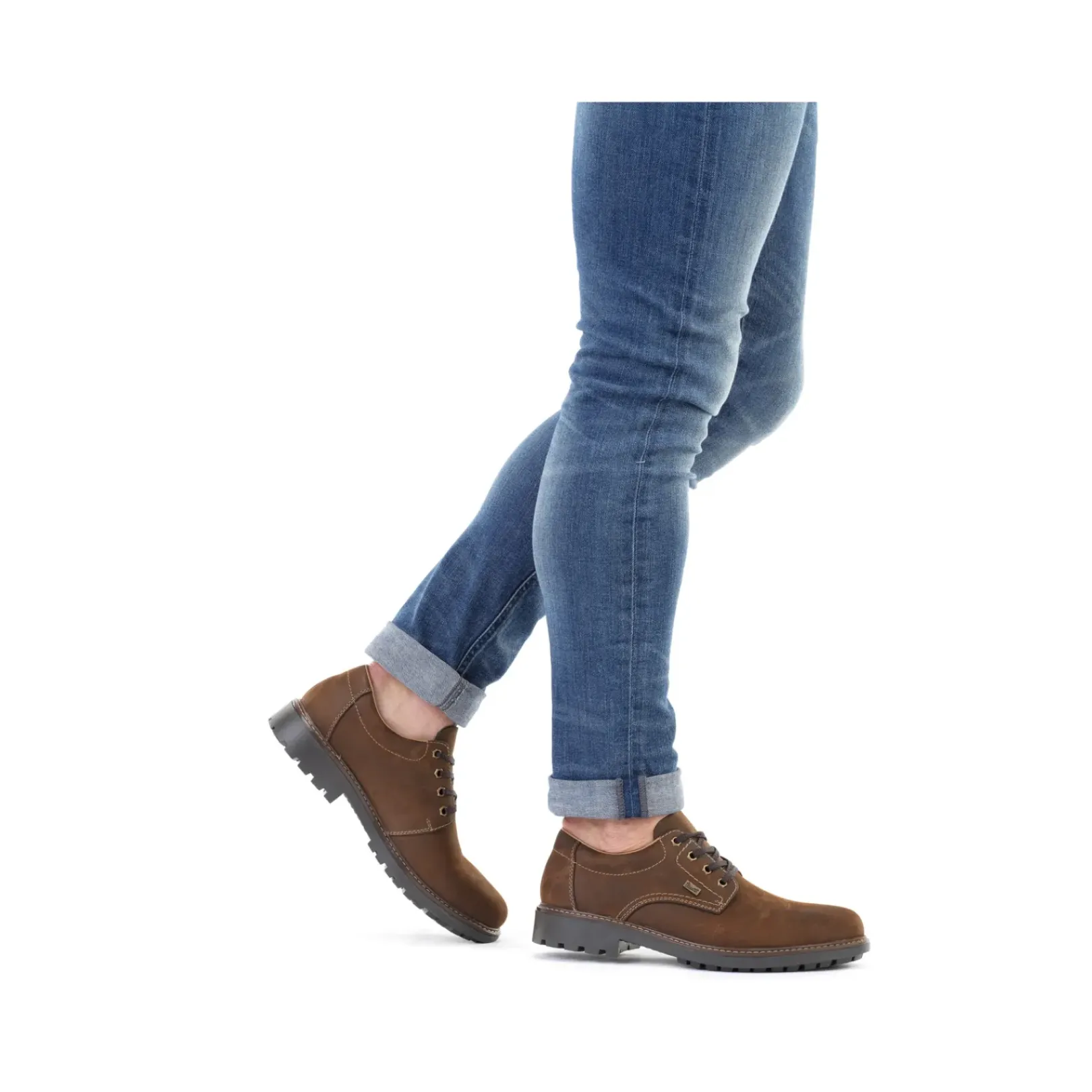 Hot Rieker Meskie Sznurowane Buty W Kolorze Kawowego Brazu