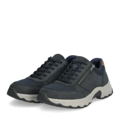 Discount Rieker Meskie Sznurowane Buty W Kolorze Stalowoniebieskim