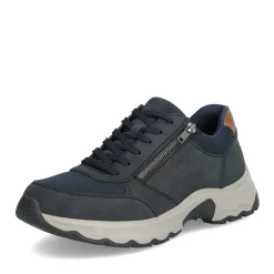 Discount Rieker Meskie Sznurowane Buty W Kolorze Stalowoniebieskim