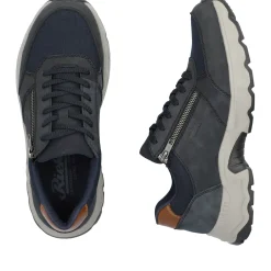Discount Rieker Meskie Sznurowane Buty W Kolorze Stalowoniebieskim