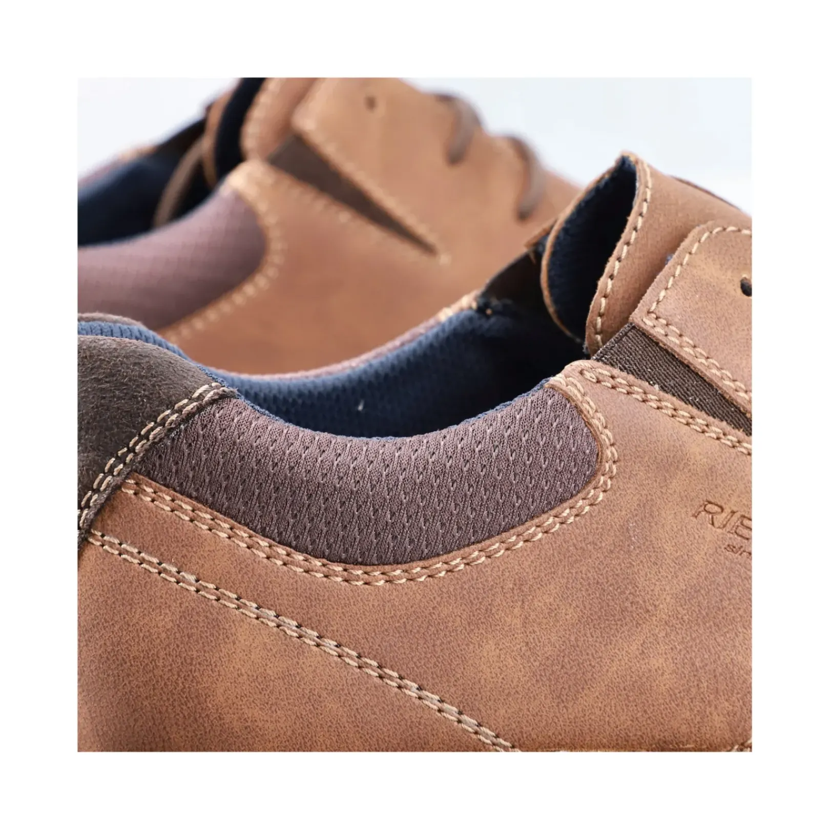 New Rieker Meskie Sznurowane Buty W Kolorze Glinkowego Brazu
