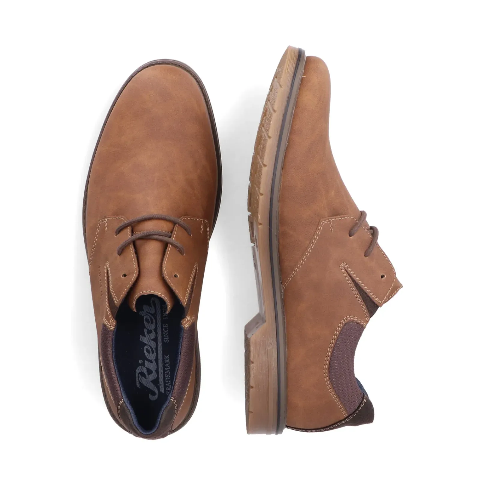 New Rieker Meskie Sznurowane Buty W Kolorze Glinkowego Brazu