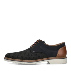 Fashion Rieker Meskie Sznurowane Buty W Kolorze Stalowoniebieskim