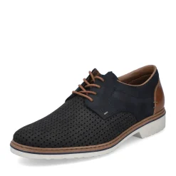 Fashion Rieker Meskie Sznurowane Buty W Kolorze Stalowoniebieskim