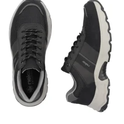 Fashion Rieker Meskie Sznurowane Buty W Kolorze Asfaltowo-Czarnym