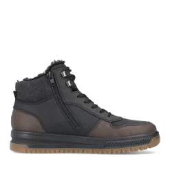 Clearance Rieker Meskie Sznurowane Buty , Asfaltowe, Czarne