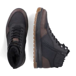 Clearance Rieker Meskie Sznurowane Buty , Asfaltowe, Czarne