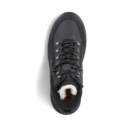 New Rieker Meskie Sznurowane Buty , Asfaltowe, Czarne