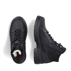 New Rieker Meskie Sznurowane Buty , Asfaltowe, Czarne