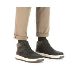 Online Rieker Meskie Sznurowane Buty , Asfaltowe, Czarne