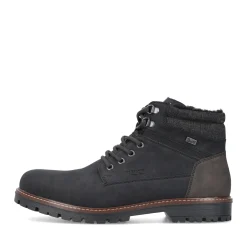 Discount Rieker Meskie Sznurowane Buty , Asfaltowe, Czarne