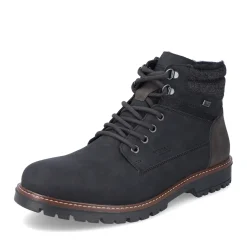 Discount Rieker Meskie Sznurowane Buty , Asfaltowe, Czarne