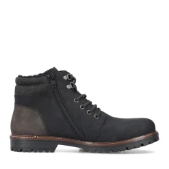 Discount Rieker Meskie Sznurowane Buty , Asfaltowe, Czarne