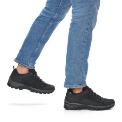 New Rieker Meskie Sznurowane Buty W Kolorze Kruczoczarnym