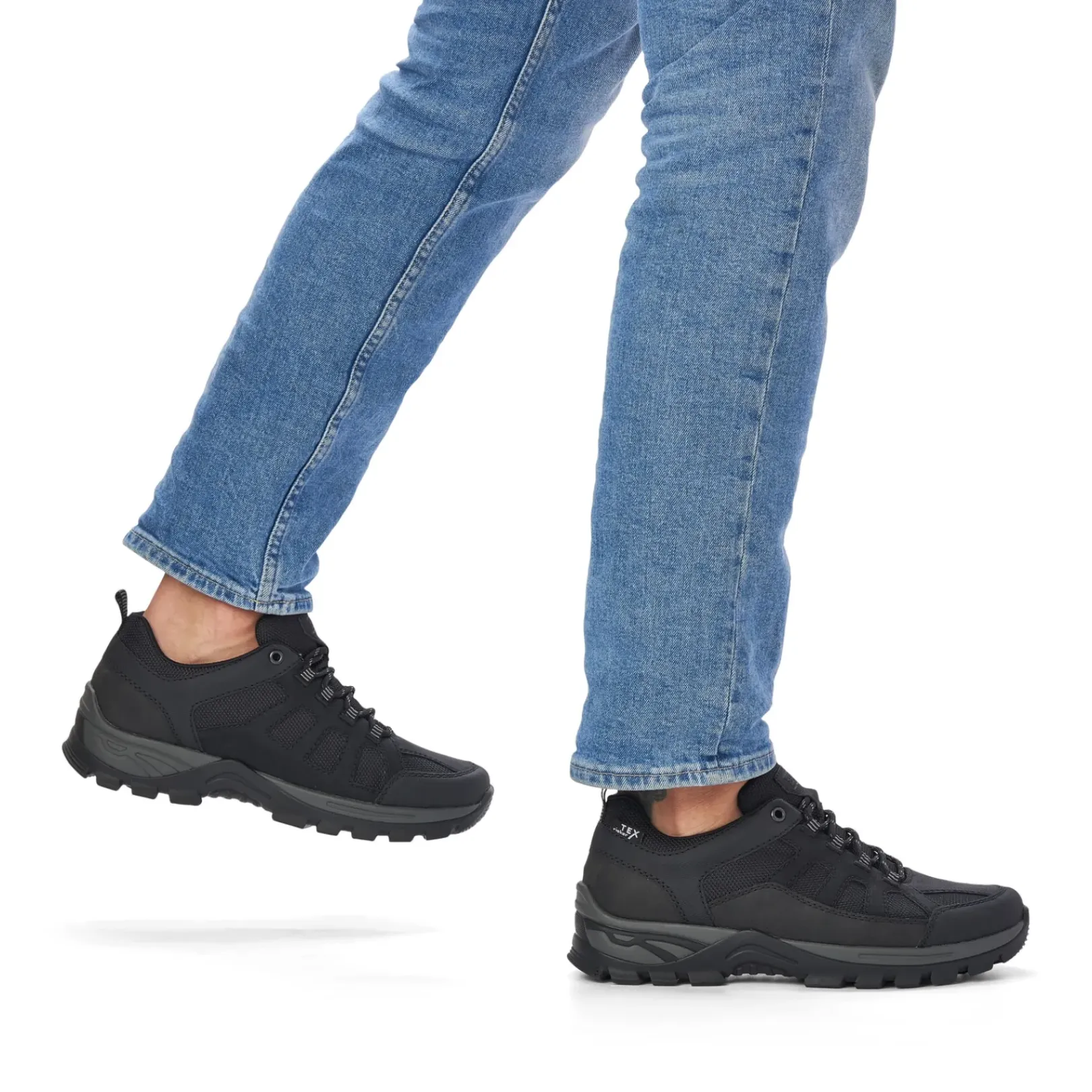 New Rieker Meskie Sznurowane Buty W Kolorze Kruczoczarnym