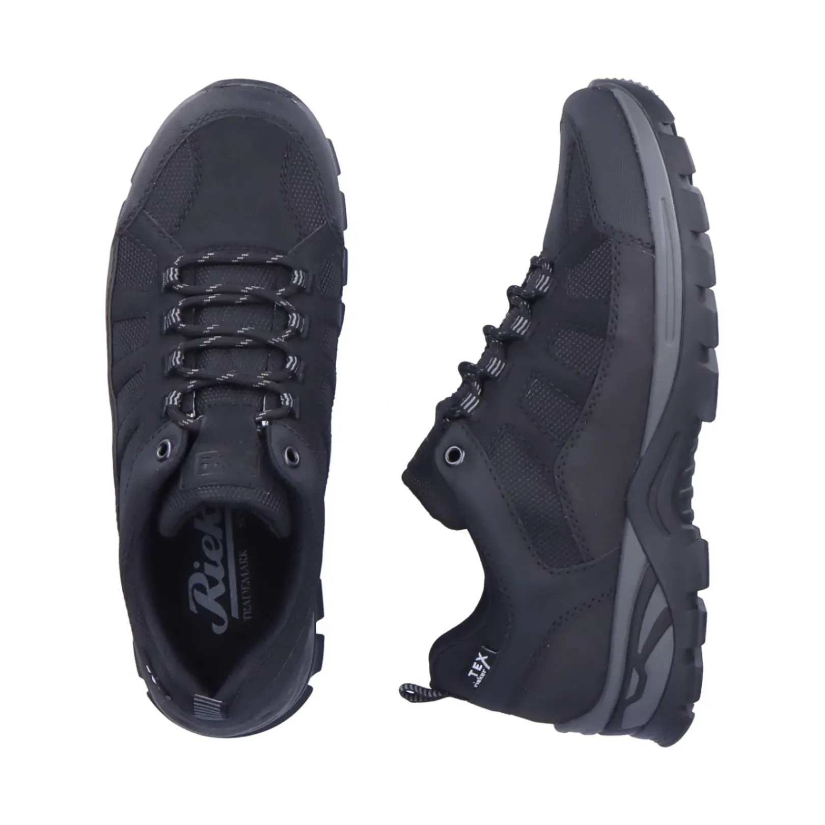 New Rieker Meskie Sznurowane Buty W Kolorze Kruczoczarnym