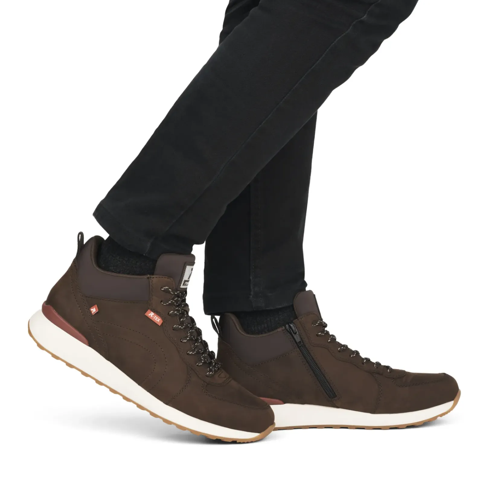 Outlet Rieker Meskie Tenisowki High Wood Brown