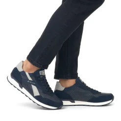 Clearance Rieker Meskie Tenisowki Niskie Ciemnoniebieskie W Kolorze Brudno-Szarym